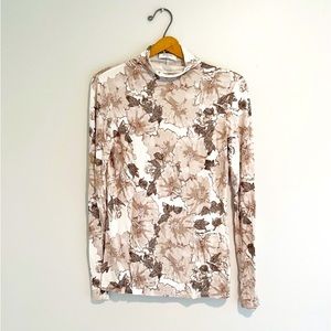 ARITZIA Babaton Floral Larry Turtleneck Shirt Size Medium